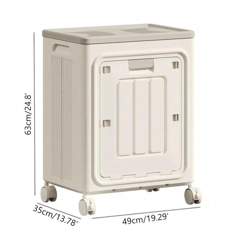 Laundry Basket with Wheels, Ventilated& Odor-Resistant,Portable Rolling Storage with Lid,