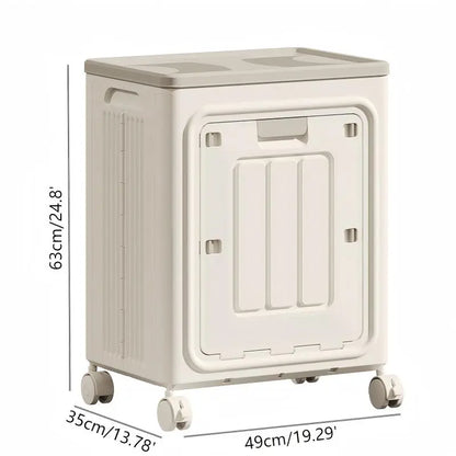 Laundry Basket with Wheels, Ventilated& Odor-Resistant,Portable Rolling Storage with Lid,