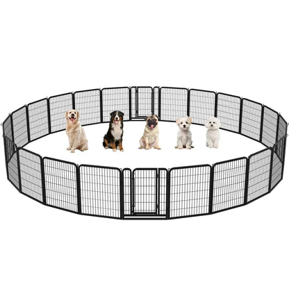 [Expandable]  Dog Playpen 6/8/12/16 Panels Metal Pet Fence, Foldable Indoor Outdoor Dog Exercise Barrier Fence, 24/32/40/47 Inch Pet Enclosure for Small Medium Pets
