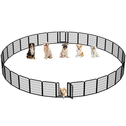 [Expandable]  Dog Playpen 6/8/12/16 Panels Metal Pet Fence, Foldable Indoor Outdoor Dog Exercise Barrier Fence, 24/32/40/47 Inch Pet Enclosure for Small Medium Pets