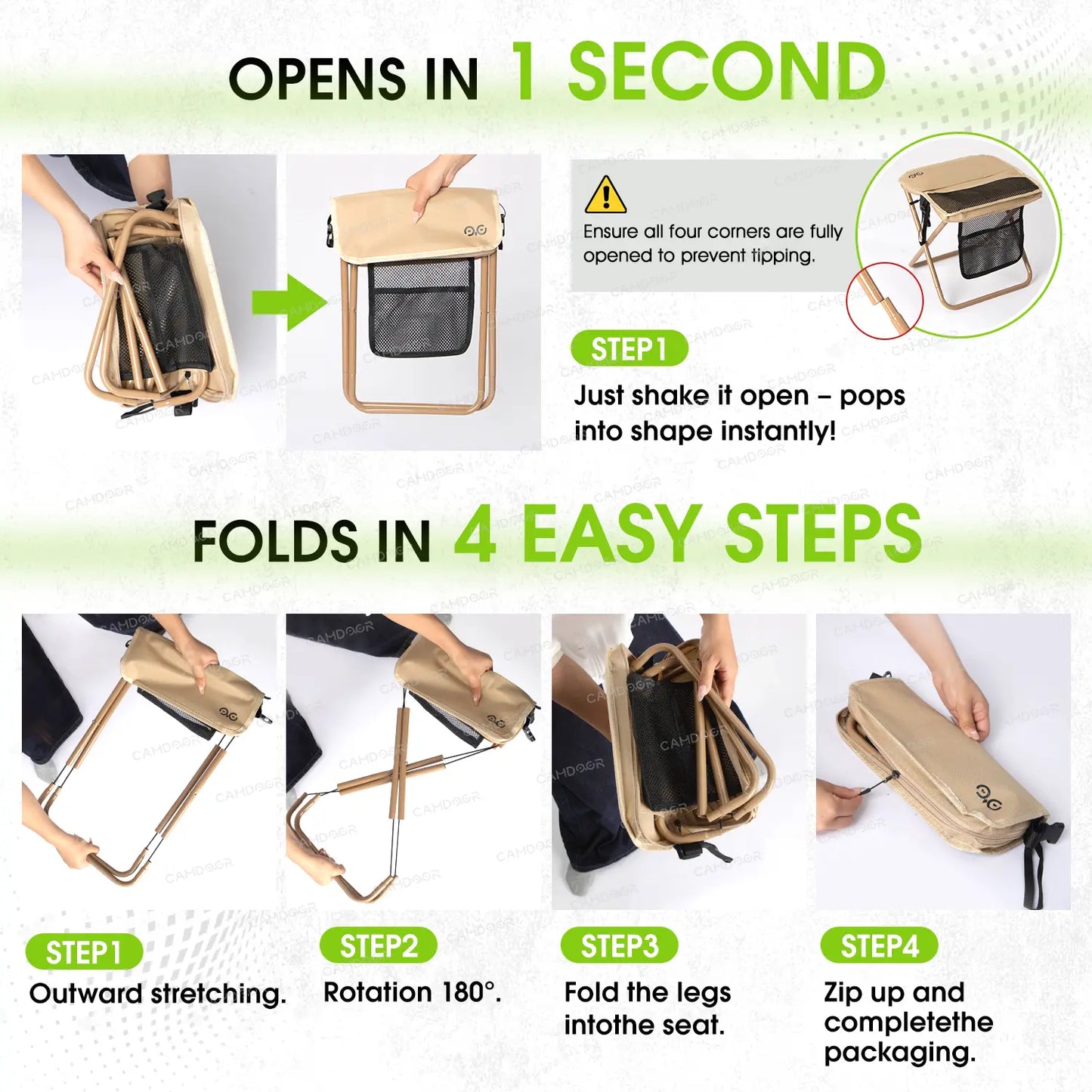 Ultralight Portable Camping Chair – Folding Outdoor Chair with Side Pockets