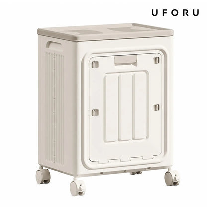 Laundry Basket with Wheels, Ventilated& Odor-Resistant,Portable Rolling Storage with Lid,