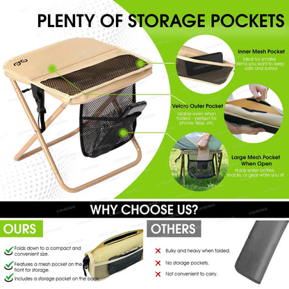 Ultralight Portable Camping Chair – Folding Outdoor Chair with Side Pockets