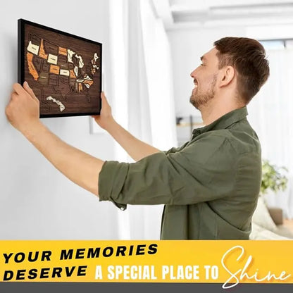 Wooden USA Travel Map Puzzle – Family Wall Decor, Travel Tracker & Geography Gift