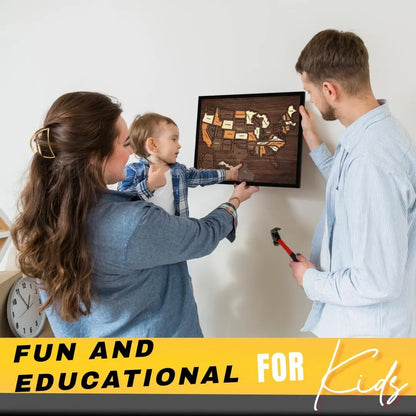 Wooden USA Travel Map Puzzle – Family Wall Decor, Travel Tracker & Geography Gift