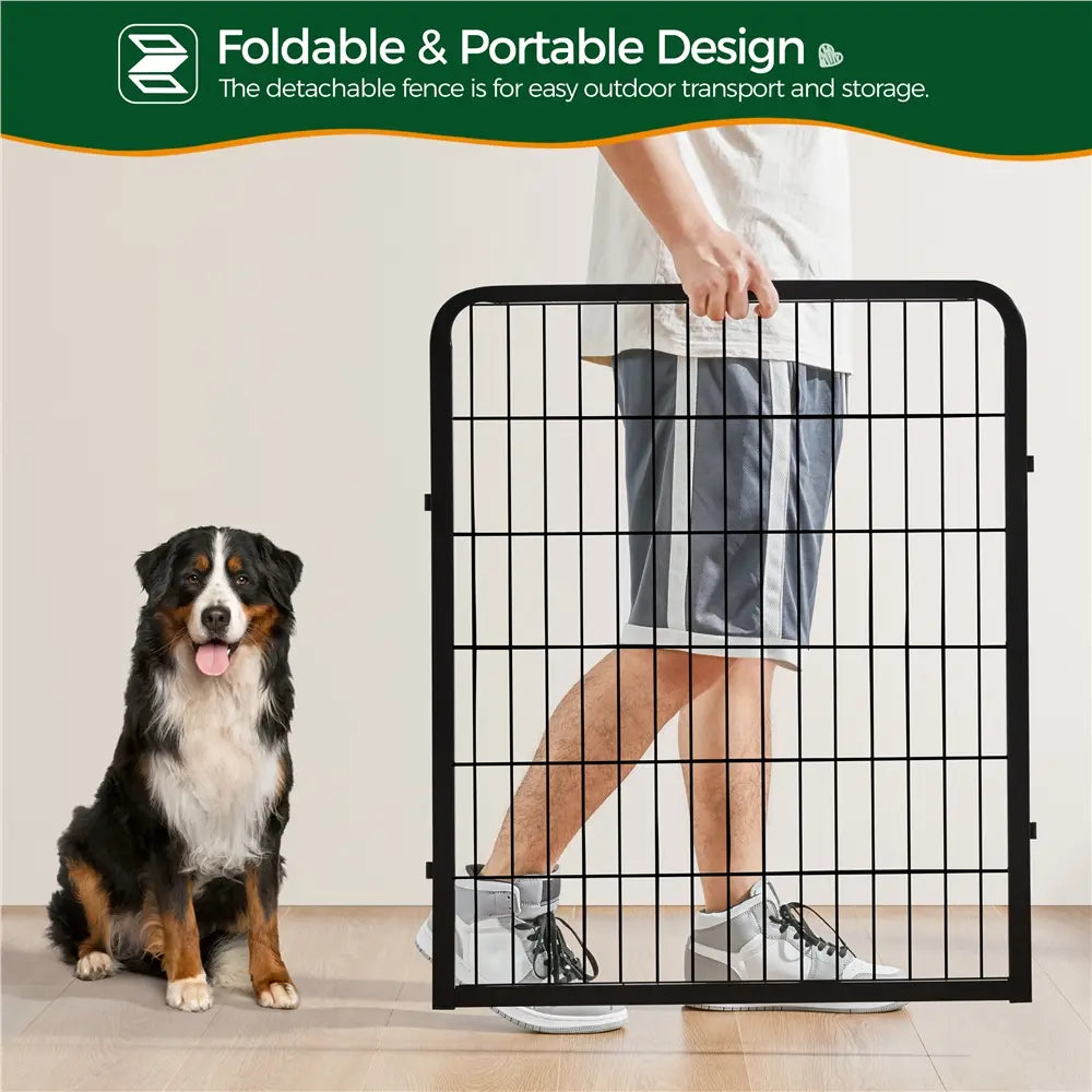 [Expandable]  Dog Playpen 6/8/12/16 Panels Metal Pet Fence, Foldable Indoor Outdoor Dog Exercise Barrier Fence, 24/32/40/47 Inch Pet Enclosure for Small Medium Pets