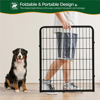 [Expandable]  Dog Playpen 6/8/12/16 Panels Metal Pet Fence, Foldable Indoor Outdoor Dog Exercise Barrier Fence, 24/32/40/47 Inch Pet Enclosure for Small Medium Pets