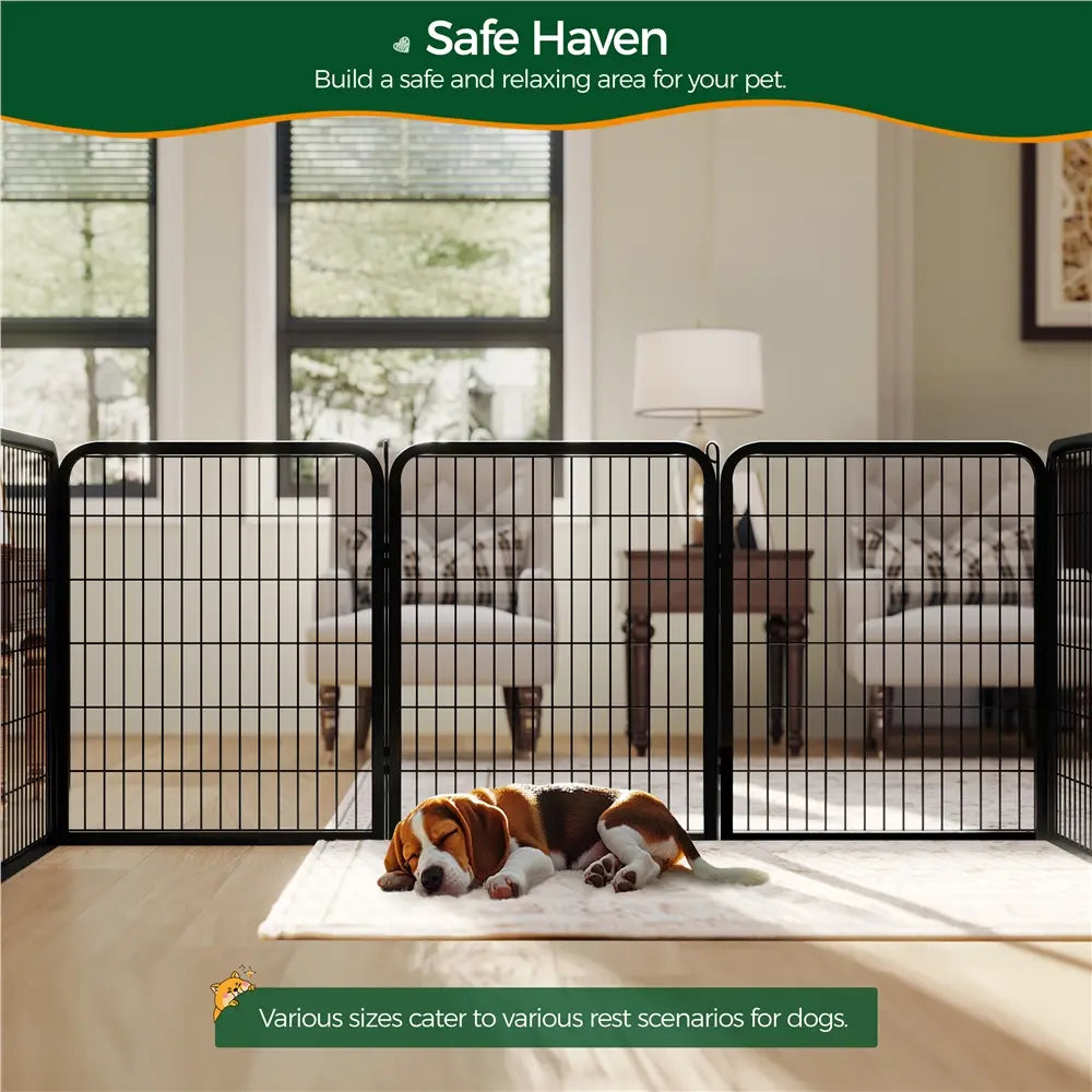 [Expandable]  Dog Playpen 6/8/12/16 Panels Metal Pet Fence, Foldable Indoor Outdoor Dog Exercise Barrier Fence, 24/32/40/47 Inch Pet Enclosure for Small Medium Pets
