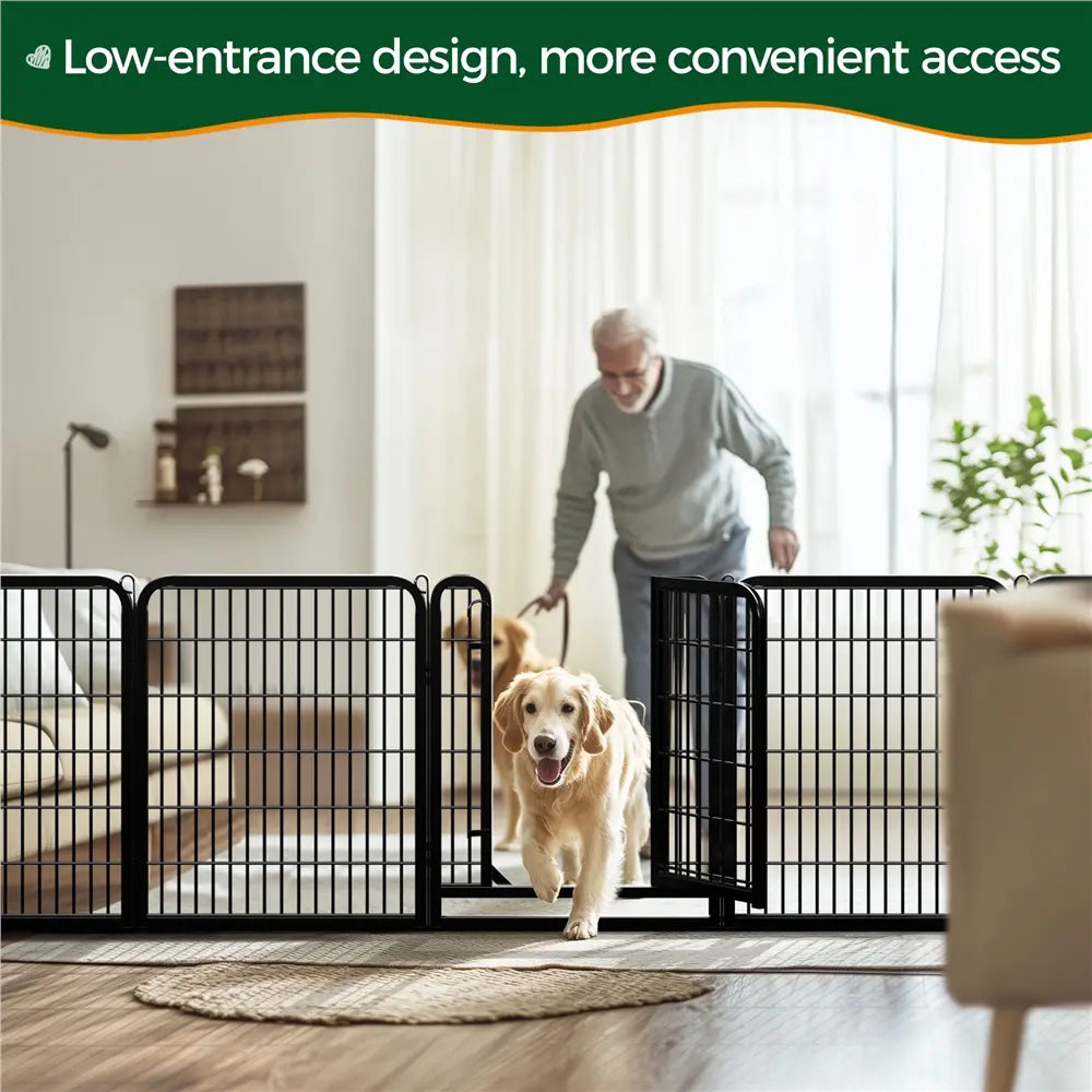 [Expandable]  Dog Playpen 6/8/12/16 Panels Metal Pet Fence, Foldable Indoor Outdoor Dog Exercise Barrier Fence, 24/32/40/47 Inch Pet Enclosure for Small Medium Pets