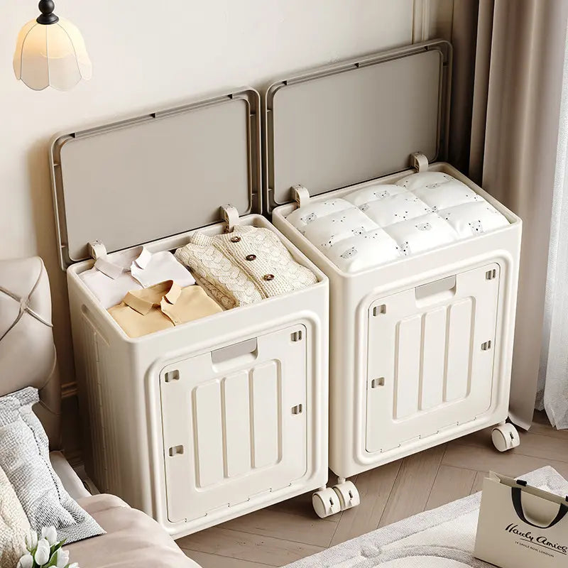 Laundry Basket with Wheels, Ventilated& Odor-Resistant,Portable Rolling Storage with Lid,
