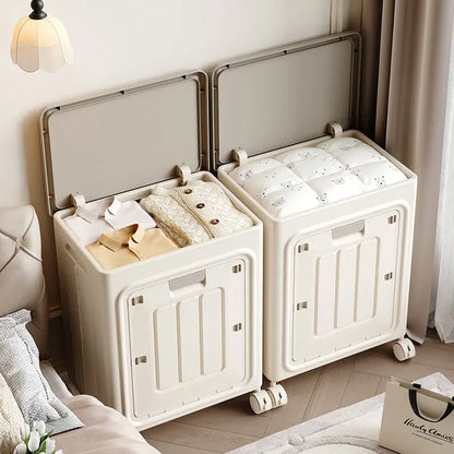 Laundry Basket with Wheels, Ventilated& Odor-Resistant,Portable Rolling Storage with Lid,