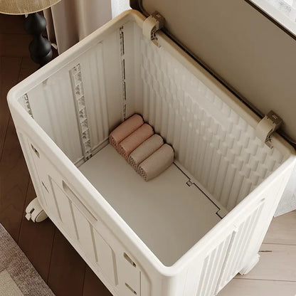 Laundry Basket with Wheels, Ventilated& Odor-Resistant,Portable Rolling Storage with Lid,