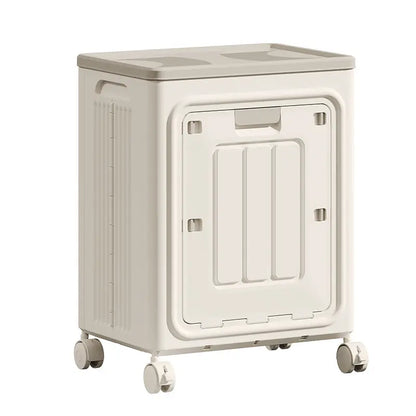 Laundry Basket with Wheels, Ventilated& Odor-Resistant,Portable Rolling Storage with Lid,