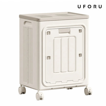 Laundry Basket with Wheels, Ventilated& Odor-Resistant,Portable Rolling Storage with Lid,