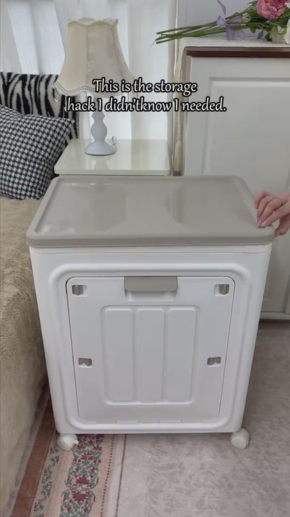 Laundry Basket with Wheels, Ventilated& Odor-Resistant,Portable Rolling Storage with Lid,