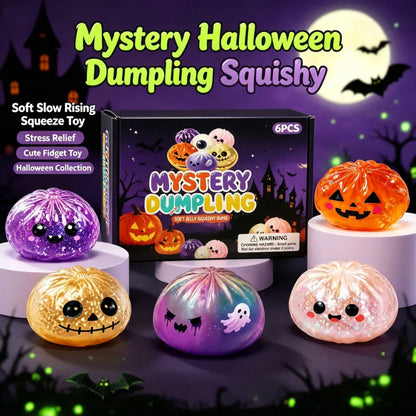 Halloween Ghost Pumpkin Glitter Squishy Toys, Stress Relief Hand Fidget Toys, Portable Squeeze Toys, Halloween Party Supplies & Holiday Gifts
