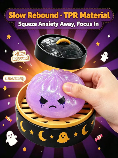 Halloween Ghost Pumpkin Glitter Squishy Toys, Stress Relief Hand Fidget Toys, Portable Squeeze Toys, Halloween Party Supplies & Holiday Gifts
