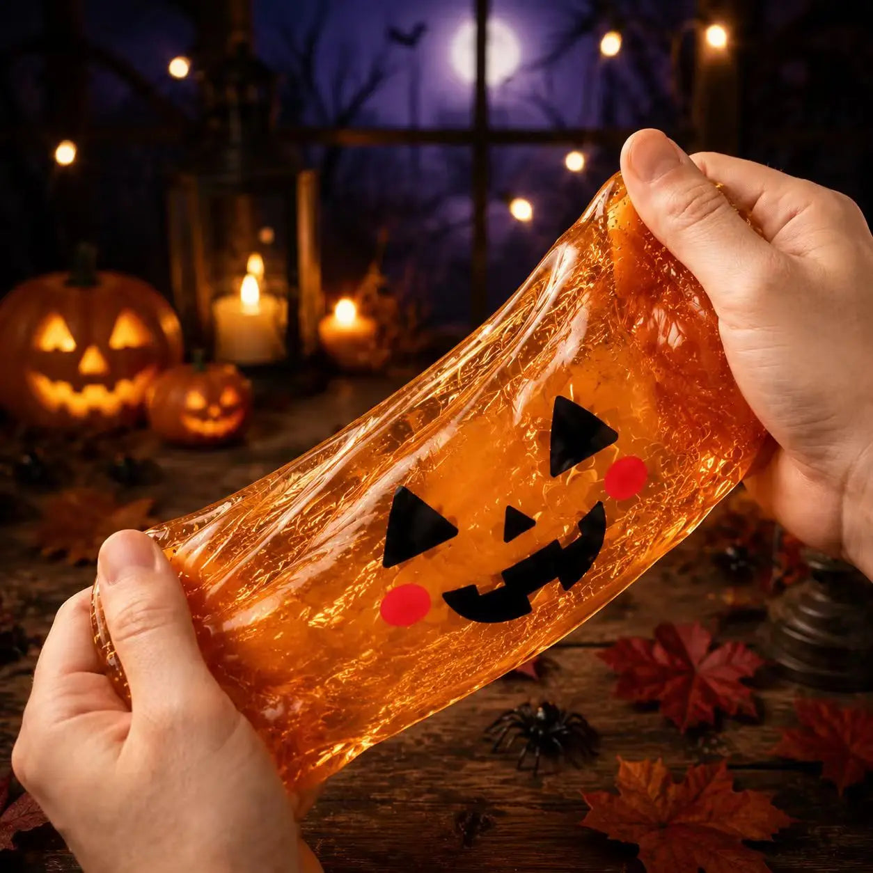 Halloween Ghost Pumpkin Glitter Squishy Toys, Stress Relief Hand Fidget Toys, Portable Squeeze Toys, Halloween Party Supplies & Holiday Gifts