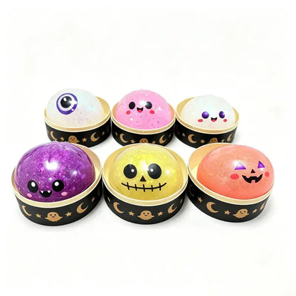 Halloween Ghost Pumpkin Glitter Squishy Toys, Stress Relief Hand Fidget Toys, Portable Squeeze Toys, Halloween Party Supplies & Holiday Gifts